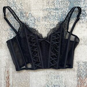 Victoria’s Secret corset, size S, black lace